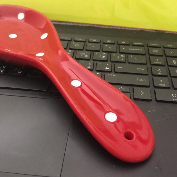 City to cottage Red & White Spoon Holder - Picture 3 of 6